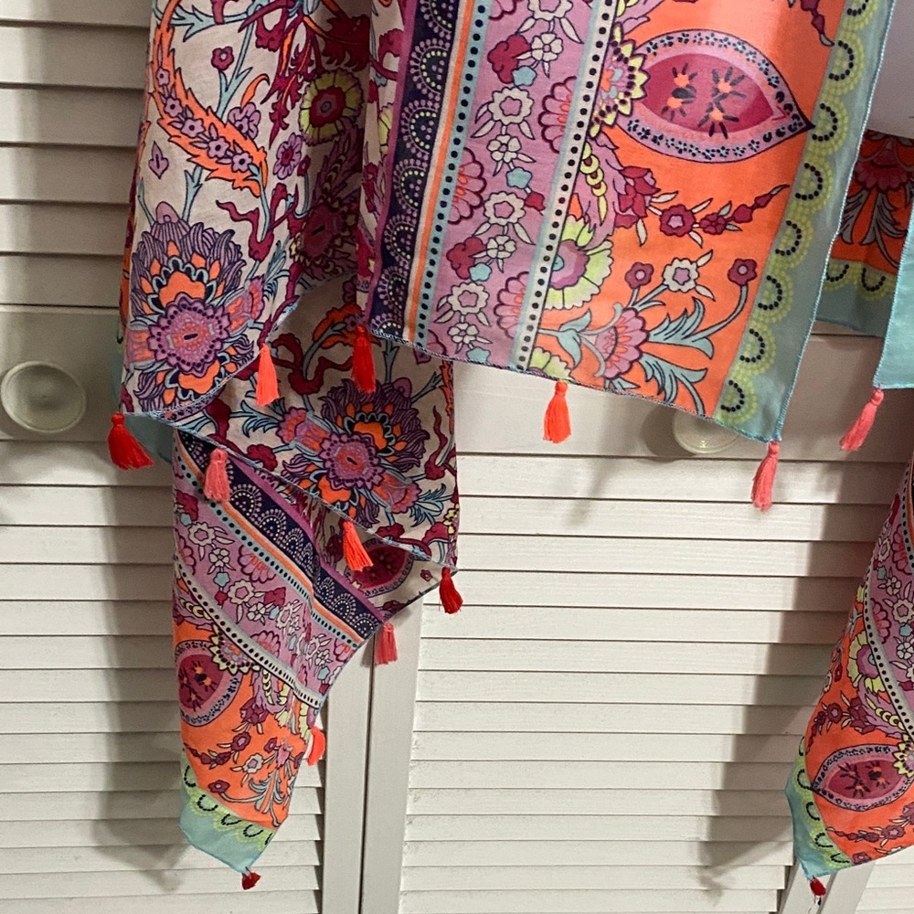 Aldo Colorful Bohemian Scarf with Tassels - Picture 7 of 12